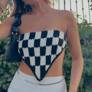 Crochet checkered top